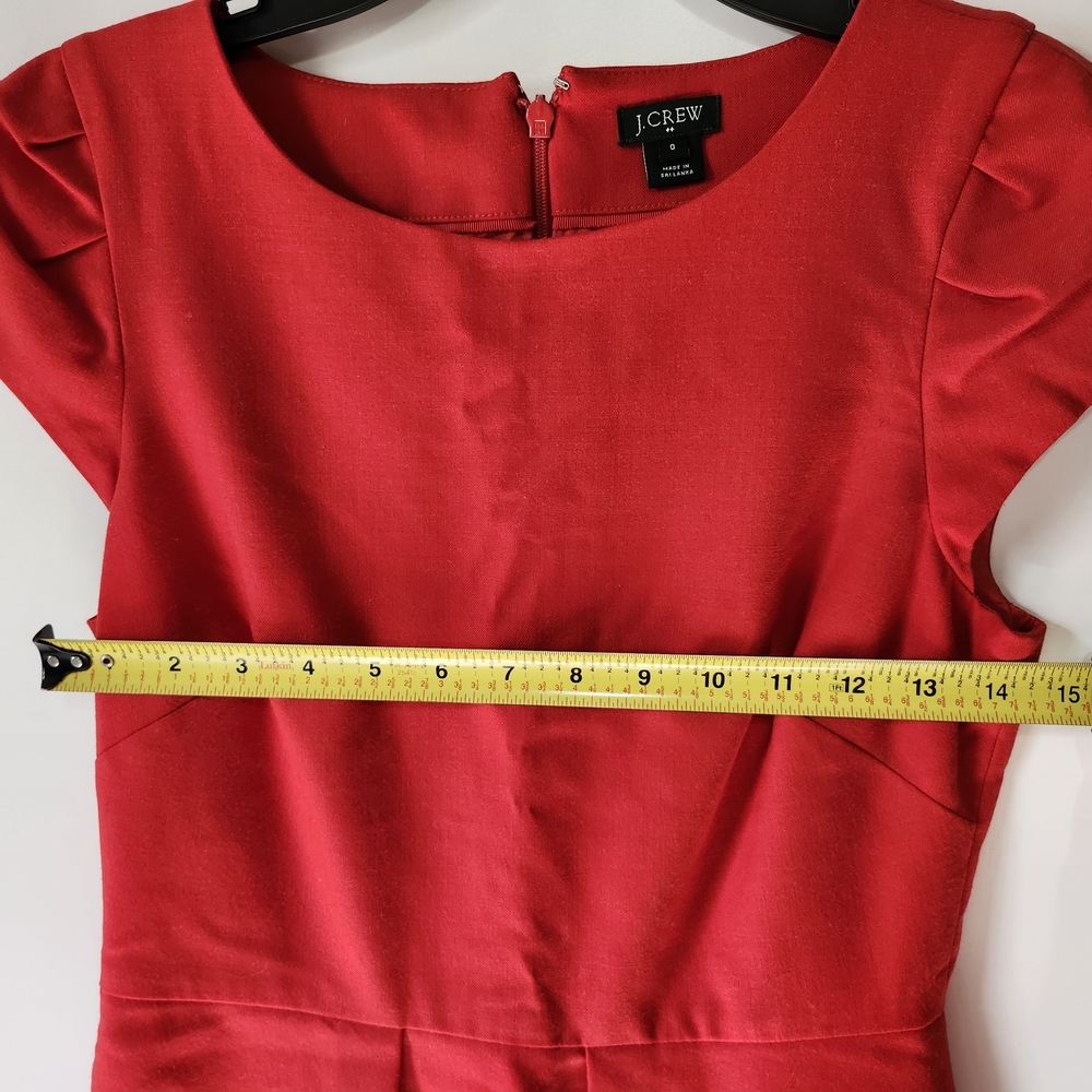 J.Crew Women’s Bold Red Sleeveless Casual A-Line Dress Size 0 Fit & Classic - Picture 11 of 13